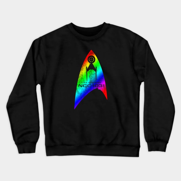 NCC-1031 DISCOVERY Crewneck Sweatshirt by KARMADESIGNER T-SHIRT SHOP